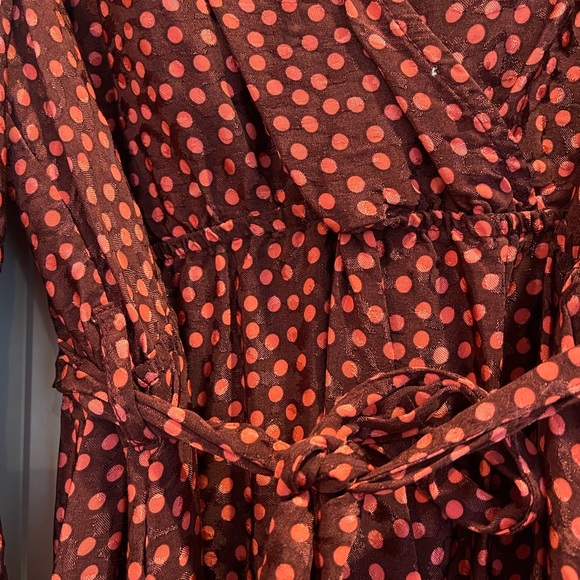River island burgundy red polka dot dress 14US (equivalent 18UK) - Picture 5 of 9